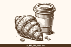 Croissant With Coffee Vector SVG Bundle Product Image 3