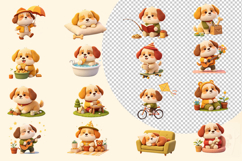 16 Cute Dog Clipart PNG, Adorable Puppy Sublimation Bundle Product Image 2