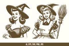 Halloween Retro Housewife Vector Bundle Product Image 3