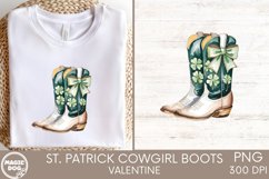 St. Patrick&#039;s Day Cowboy Boots|Cowgirl|Green Shamrock Bow Product Image 3