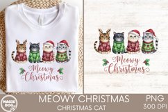 Meowy Christmas|Christmas Cat with Santa Hat|Cat Lovers Product Image 2