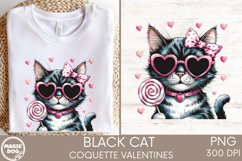 Black Cat Pink Coquette Bow Valentines|Cat Mom Valentines Product Image 2