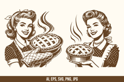 6 Thanksgiving Retro Housewife Vector Bundle Product Image 3