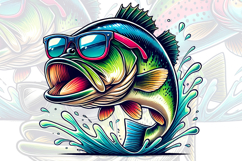 Fish wearing sunglasses PNG Clipart Product Image 3