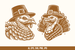 Thanksgiving Turkey Mascot SVG Bundle Product Image 2