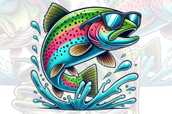Fish wearing sunglasses PNG Clipart Product Image 4