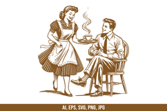 Vintage 90s People with Coffee SVG Product Image 5