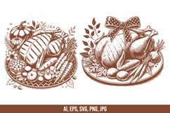 Thanksgiving Grilled Turkey Vector Bundle Product Image 4