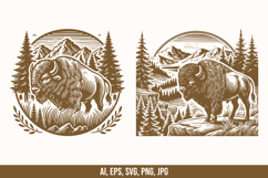 Bison In Wildlife Vector Bundle Product Image 3