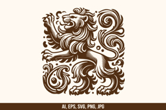Heraldic Lion Vector SVG Emblem Product Image 4