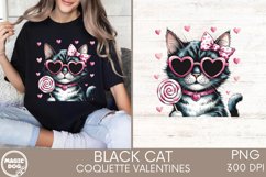 Black Cat Pink Coquette Bow Valentines|Cat Mom Valentines Product Image 4
