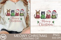 Meowy Christmas|Christmas Cat with Santa Hat|Cat Lovers Product Image 3
