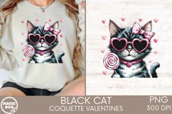 Black Cat Pink Coquette Bow Valentines|Cat Mom Valentines Product Image 3