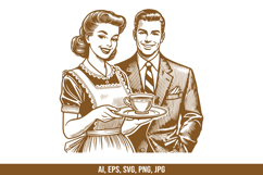 Vintage 90s People with Coffee SVG Product Image 6