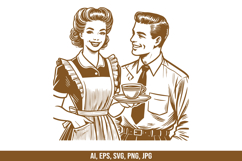 Vintage 90s People with Coffee SVG Product Image 7
