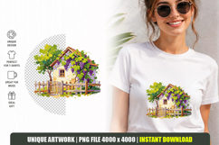 Spring Floral Cottage PNG Fairy Garden Clipart Product Image 1