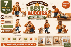 Cute Dog Clipart Bundle PNG for Sublimation Product Image 1
