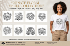 10 Floral Skull SVG Bundle | Ornate Skull PNG, EPS, JPG, PNG Product Image 1