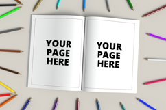8.5 x 11 inch coloring book mockup Psd and Jpg Product Image 1