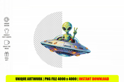 Cute Alien UFO PNG Outer Space Sublimation Design Product Image 1