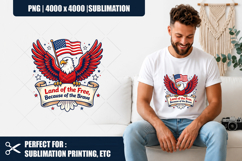 Land of the Free American PNG | USA Flag Sublimation Product Image 1