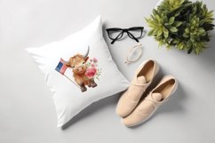 Sublimation design, Baby Higland Cow holding Flag, PNG file Product Image 4