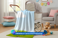 Baby pram blanket mockup Product Image 1