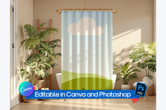 Bohemian warm shower curtain mockup Product Image 1
