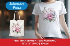 Sublimation design, Bouquet of Peonies, PNG file Product Image 1