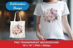 Sublimation design, Bouquet of Peonies, PNG file Product Image 1
