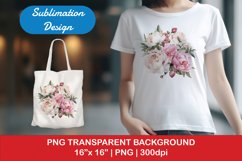 Sublimation design, Bouquet of Peonies, PNG file Product Image 1