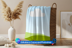 Cozy blanket basket mockup Product Image 1