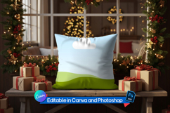 Cozy festive decor pillow mockup Product Image 1