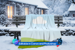 Editable Winter Blanket Mockup Product Image 1