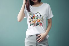 Sublimation design, Tropical Plants and colorful Birds, PNG Product Image 2