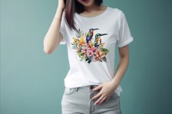 Sublimation design, Tropical Plants and colorful Birds, PNG Product Image 2