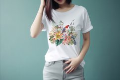 Sublimation design, Tropical Plants and colorful Birds, PNG Product Image 2