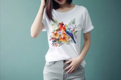 Sublimation design, Tropical Plants and colorful Birds, PNG Product Image 2