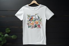 Sublimation design, Tropical Plants and colorful Birds, PNG Product Image 3