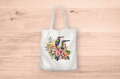 Sublimation design, Tropical Plants and colorful Birds, PNG Product Image 5