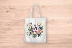 Sublimation design, Tropical Plants and colorful Birds, PNG Product Image 5
