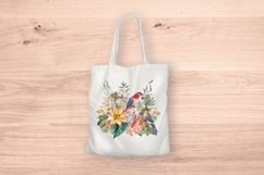 Sublimation design, Tropical Plants and colorful Birds, PNG Product Image 5