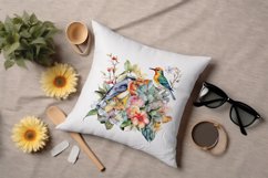 Tropical plants and colorful birds Sublimation Design PNG Product Image 6