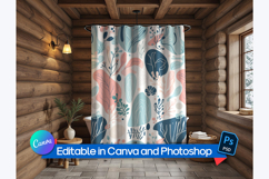 Rustic Cabin Shower Curtain Mockup Product Image 1