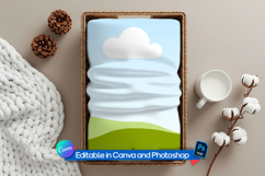 Soft fabric in basket blanket mockup Product Image 1