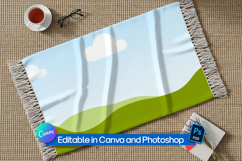 Top-down throw blanket mockup Product Image 1