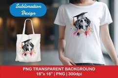Sublimation design, Watercolor cute Dog graduation, PNG file Product Image 1