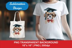 Sublimation design, Watercolor cute Dog graduation, PNG file Product Image 1