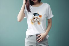 Sublimation design, Watercolor cute Dog graduation, PNG file Product Image 2