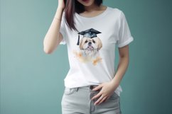 Sublimation design, Watercolor cute Dog graduation, PNG file Product Image 2